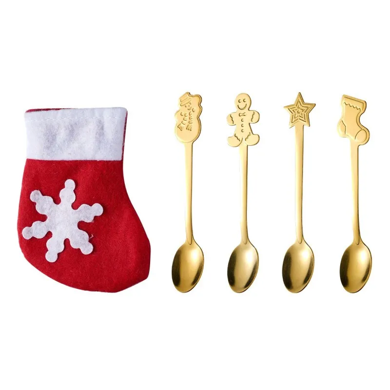 Luxury Stainless Steel Cutlery Set Christmas Gift Box with Spoon Fork Knife Matte Red Gold Plated Food Grade for Parties Travel