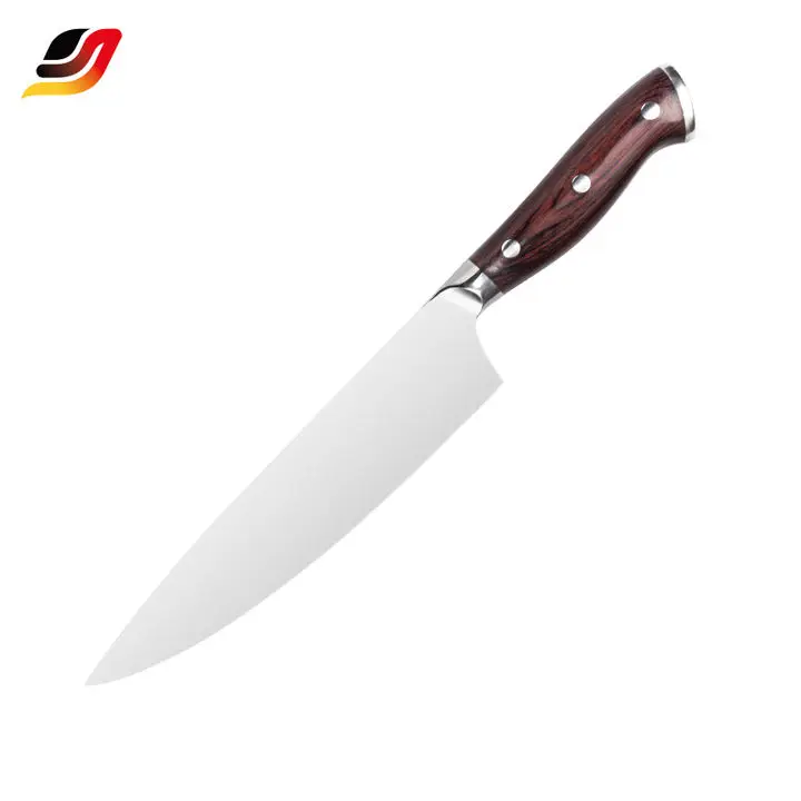 Support OEM/ODM professional kitchen knife 6.75 inch Stainless Steel Pakka Wood Handle master chef knife