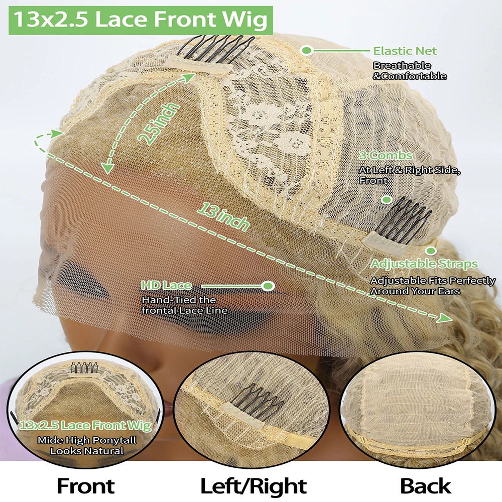 Wholesale Synthetic Lace Front Wigs Water Wave HD Lace High Quality Glueless Wigs High Temperature Fibre for Black Women