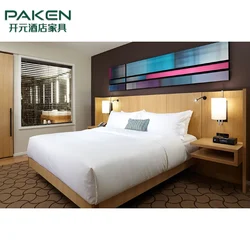 Marriott Hotel Bedroom Furniture Modern Design Wooden Bed Headband Solid Wood Furniture Hotel Bedroom Sets