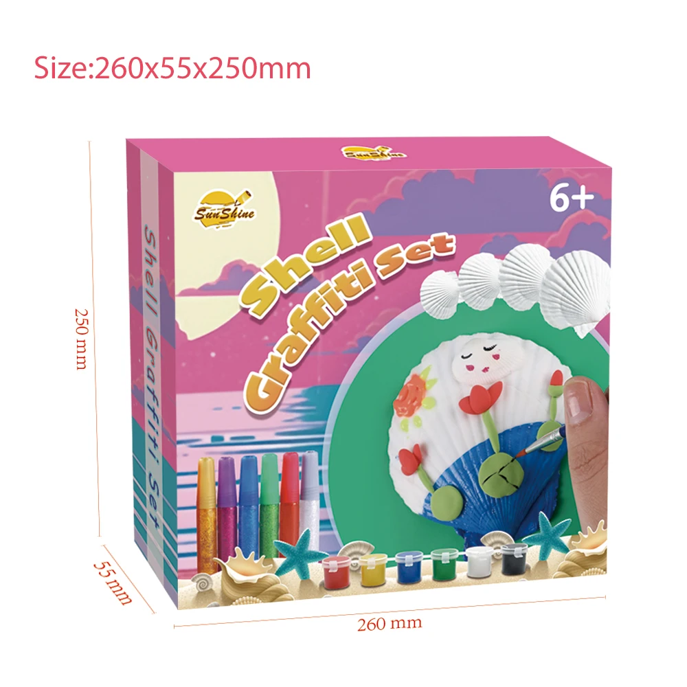 2023 Shell DIY Painting Set Kit Creative Art Activity Gift Shell Acrylic Kids Sea Shell Painting Kit