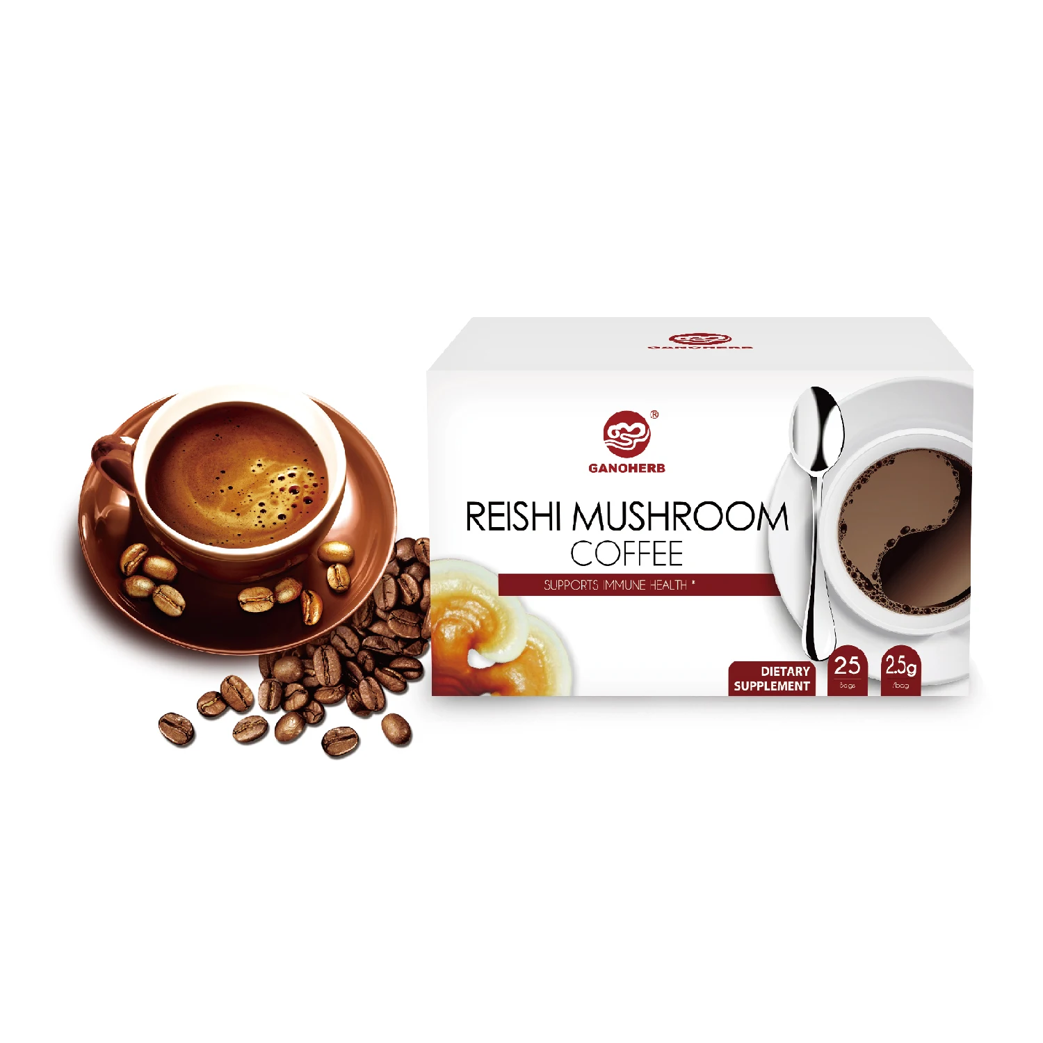 Wholesale Best Healthy Pre Workout Supplement organic Reishi Mushroom Black Coffee