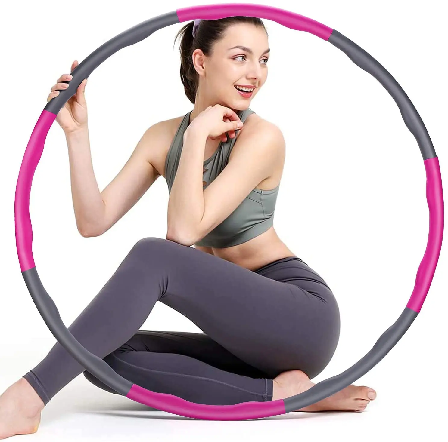 
Eco-Friendly PP Plastic Fitnsss Exercise Hula Ring 8 Section Detachable Hoola Ring Hula Hoops For Adults 