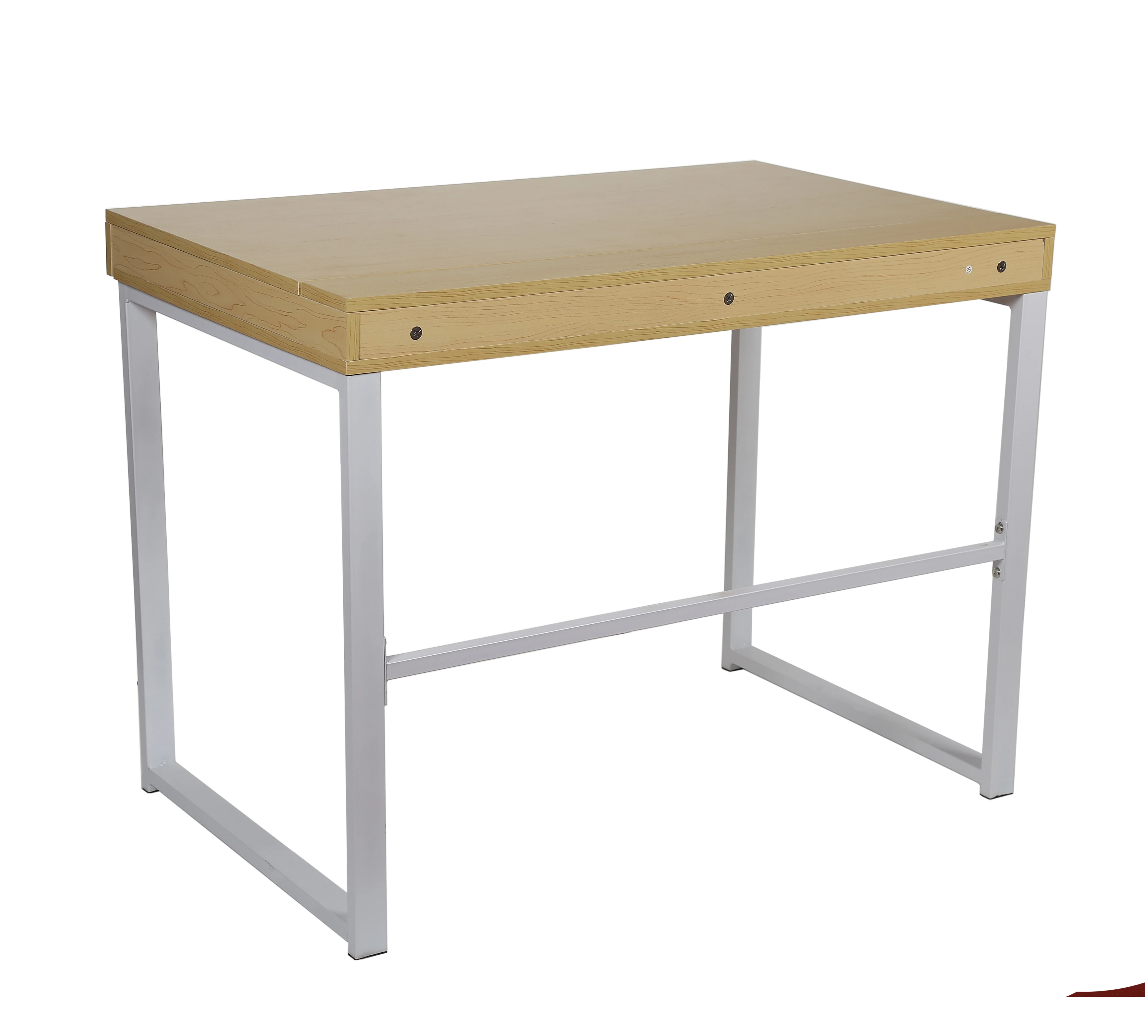 Adjustable & Foldable Modern Design Home/Office Corner Computer Table Wooden Top Metal Frame Drawers Expandable Meeting Table