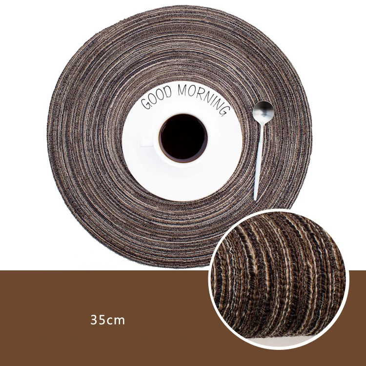 Cotton Yarn Placemats Table Natural Round Pvc Woven Vintage Dining Table Decorative Placemat