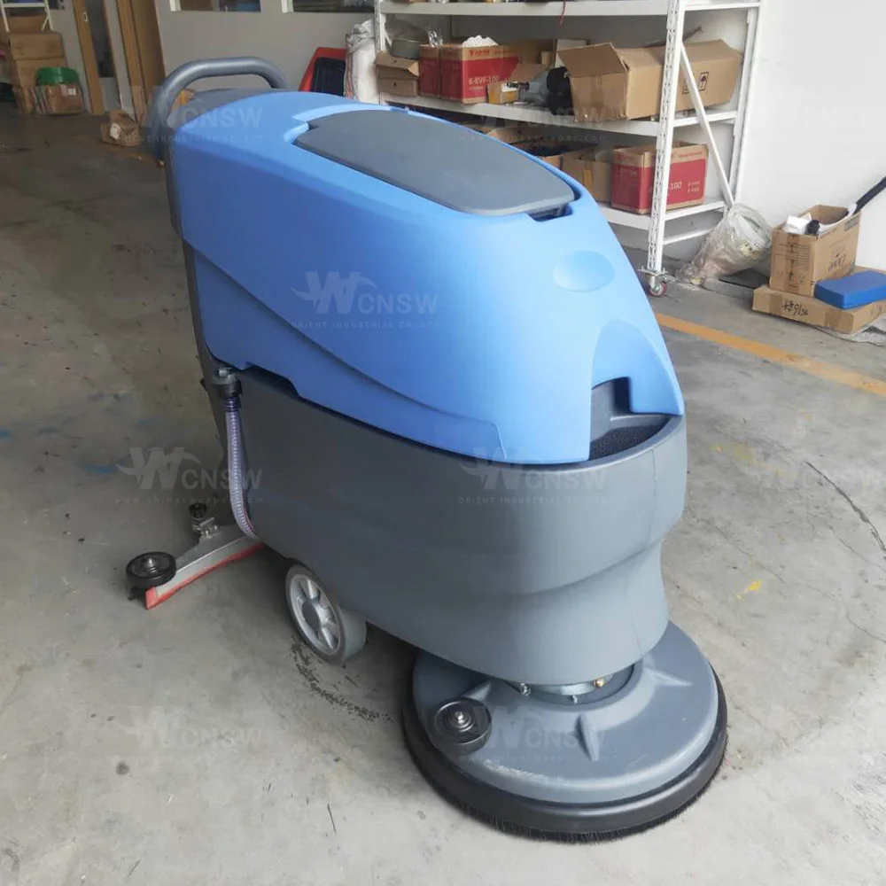 cable-type electric walk behind warehouse ceramic tile floor cleaning machine dust cleaner scrubber dryer
