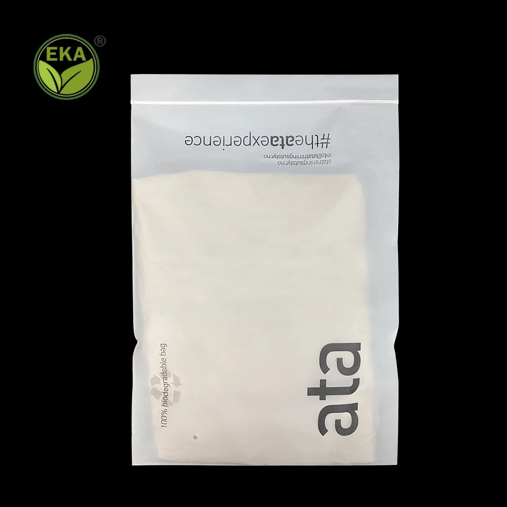 Eka Clear Eco Friendly Custom Jewelry Waterproof ZiplocK Pla Swim Recycle Degradable Clothing Packaging Hats Packing Bag