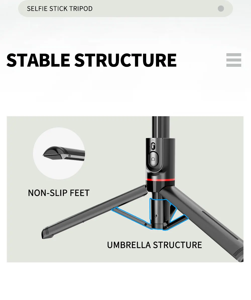 2022 New Design Flexible Telescopic Selfie Stick L12 With Wireless Remote Portable Selfie Stick Tripod