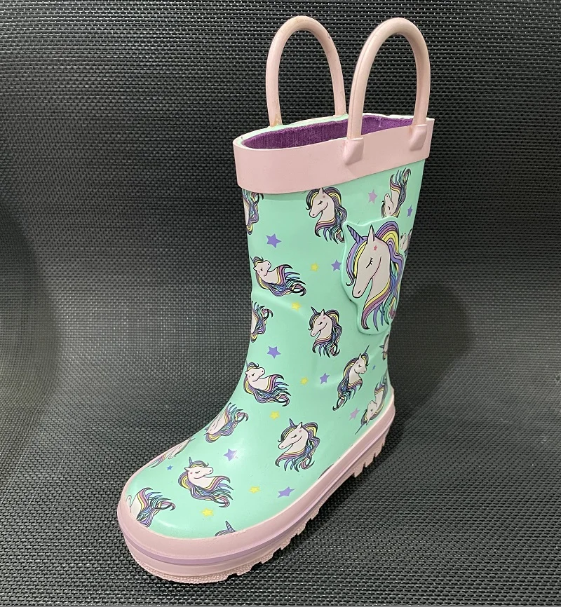 2022 custom new design cute unicorn wellington rain boots from rain boots factory