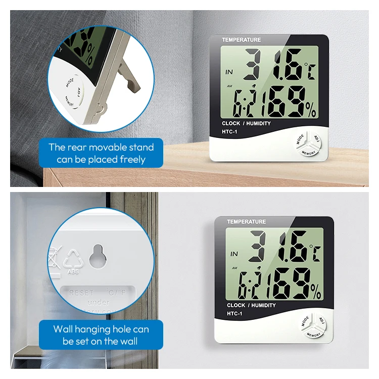 Hot Selling Large LCD Display Digital Household Thermometer for Indoor