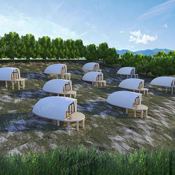 Luxury Safari Hotel Tent Outdoor Glamping Shell Shape Tent For Camping Site