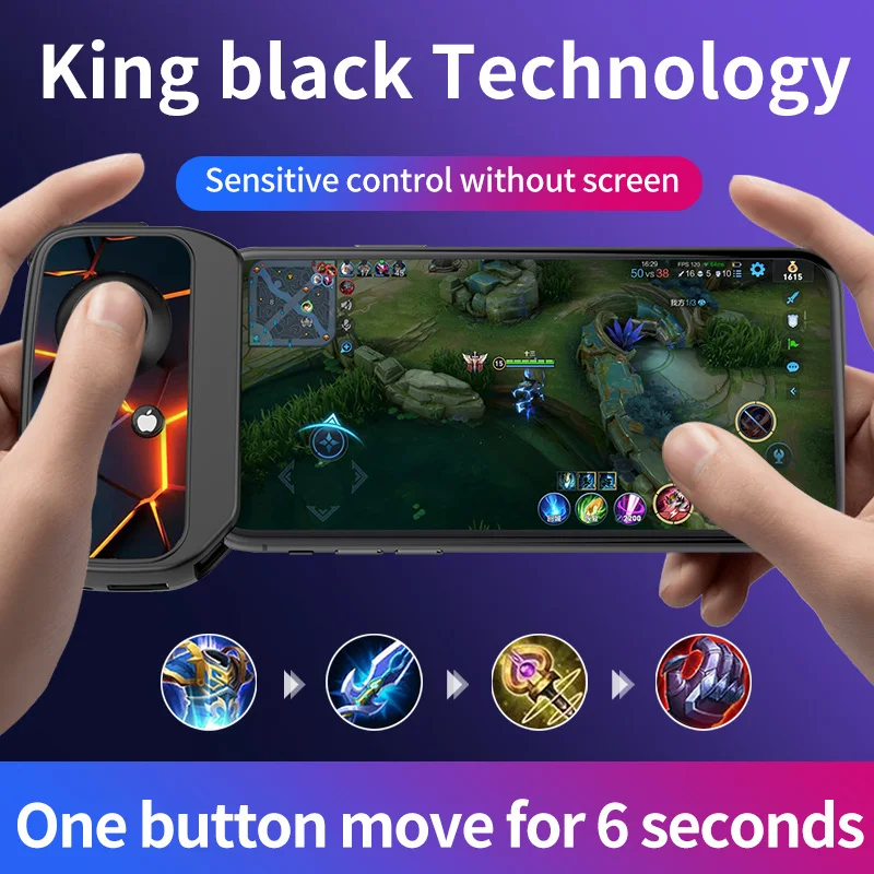 One-click combo D2 mobile game bluetth moving joystick controller gamepad fire Fire button suitable for iOS and Android PUBG LOL