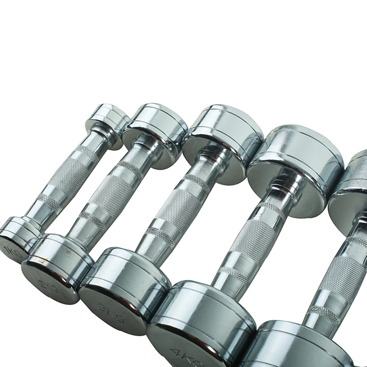 Real Mens Cast Iron Adjustable Chrome Plated Home Gym Steel Fitness Equipment Dumbbell Barbell Set