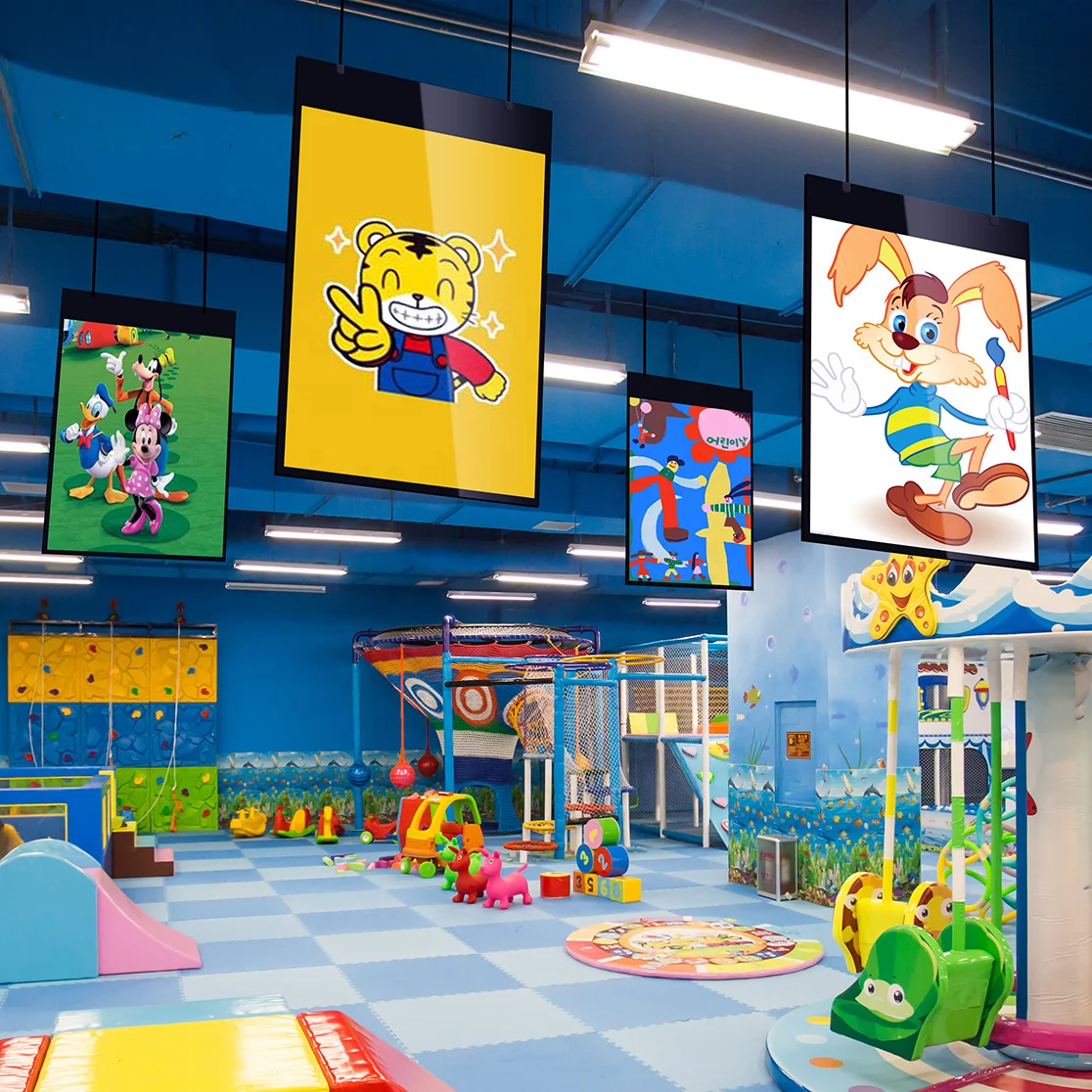 43-Inch Double Screen LCD Window Display for Playgrounds Advertisement Digital Signage and Displays