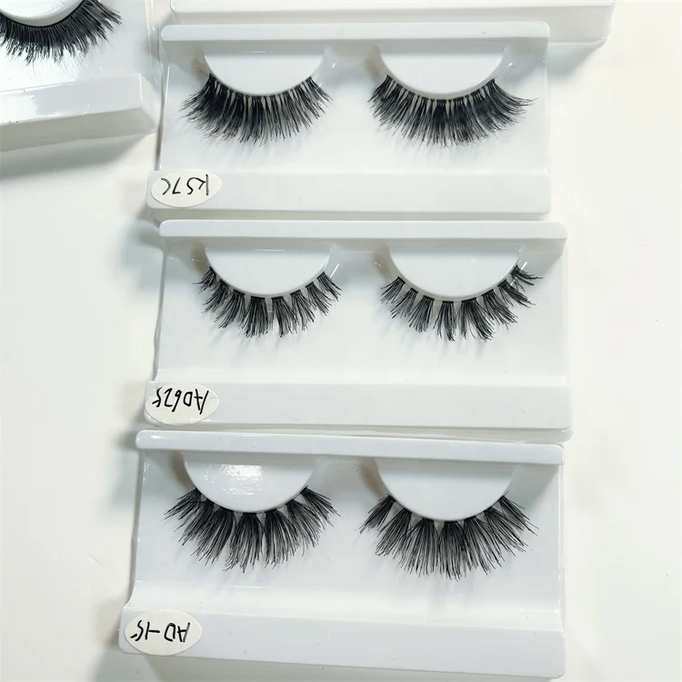 Sunland Wholesale Hand Made False Eyelashes Human Hair Lashes Private Label Eyelash With Lashbox Packaging