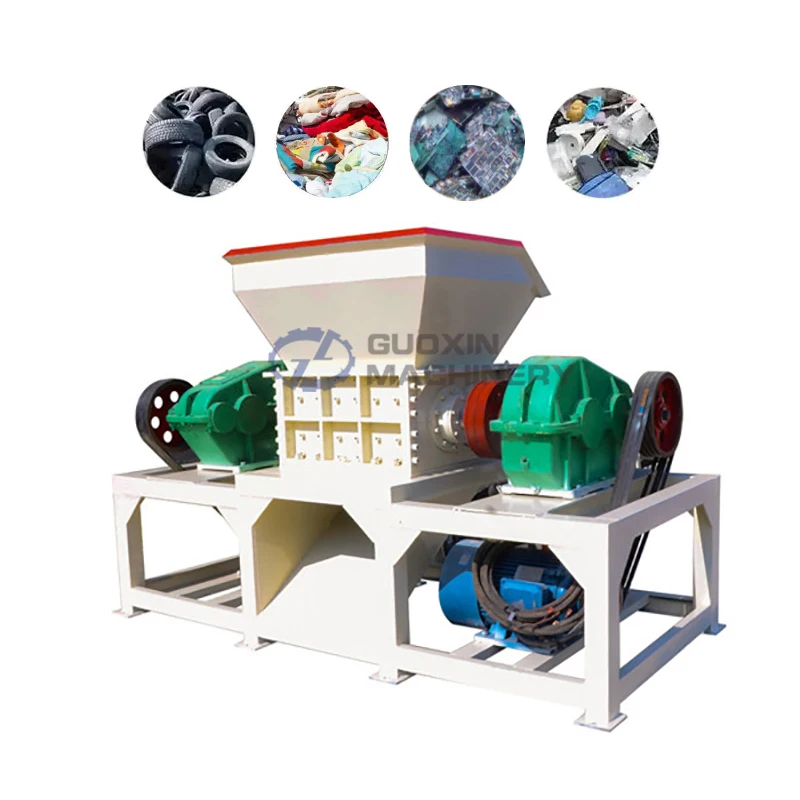 Double shaft shredder for household waste cans plastic waste shredder cardboard textile waste shredder machine