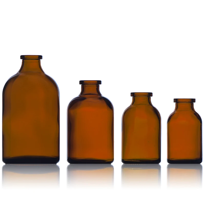 10ml 15ml 20ml 30ml 50ml 100ml Clear and Amber Moulded Glass Bottle Glass Vial For Medical