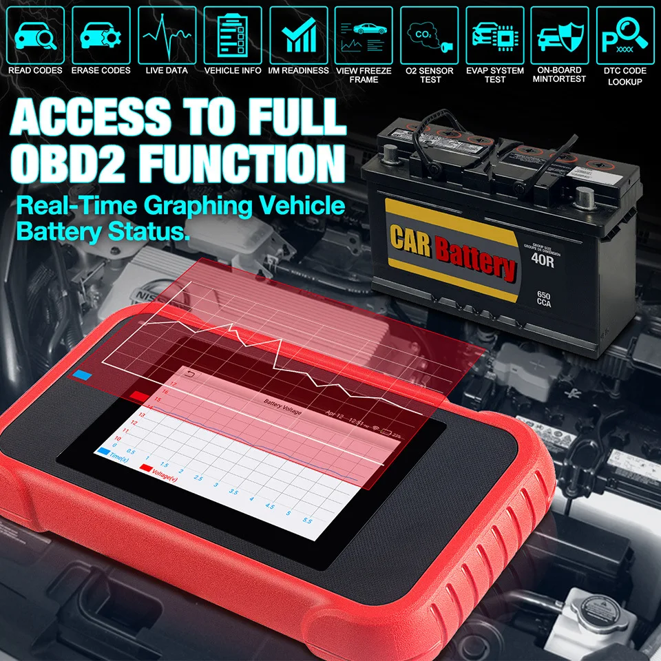 LAUNCH CRP129E obdii diagnostic obd2 scanner support Engine ABS SRS Transmission + Brake/Oil /SAS /ETS/TPMS reset
