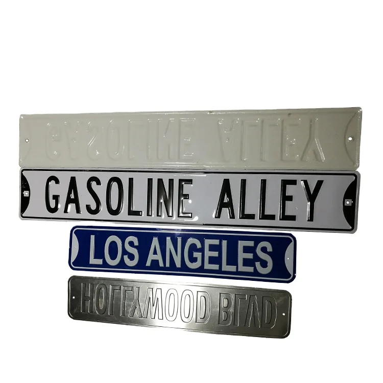 Manufacture Embossed number tin plate sign metal plaque custom metal printing aluminum Street name sign plate