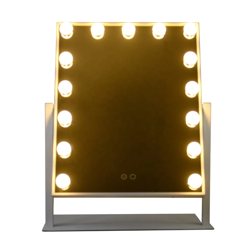 Роскошное косметическое настольное зеркало со светодиодами, 15 лампочек, волшебный макияж, Голливудский стиль, зеркало для макияжа для одевания