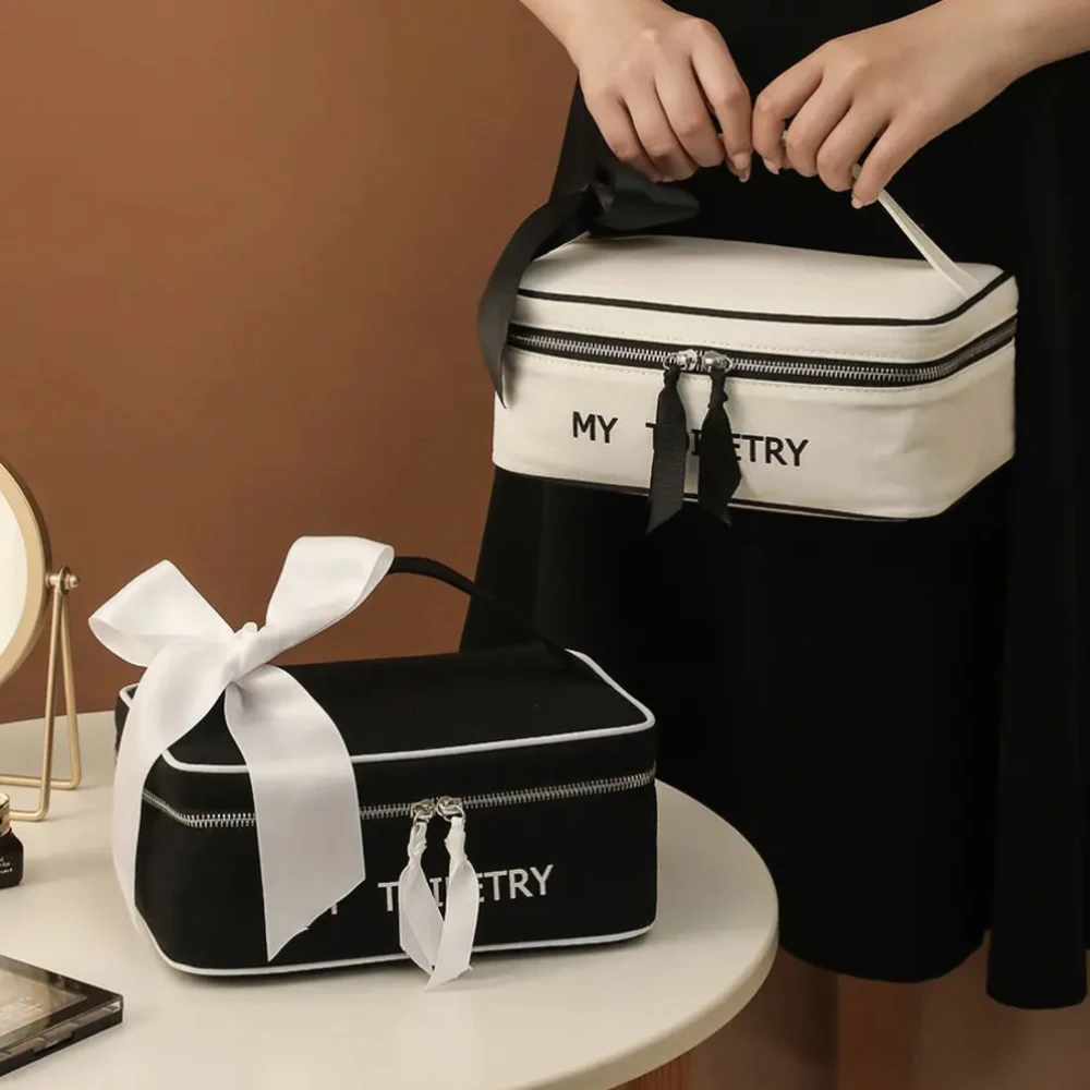 Ginzeal Custom Makeup Bag Cotton Canvas Hanging Canvas Cosmetic Bag Custom Logo Women Travel Makeup Toiletry Bag