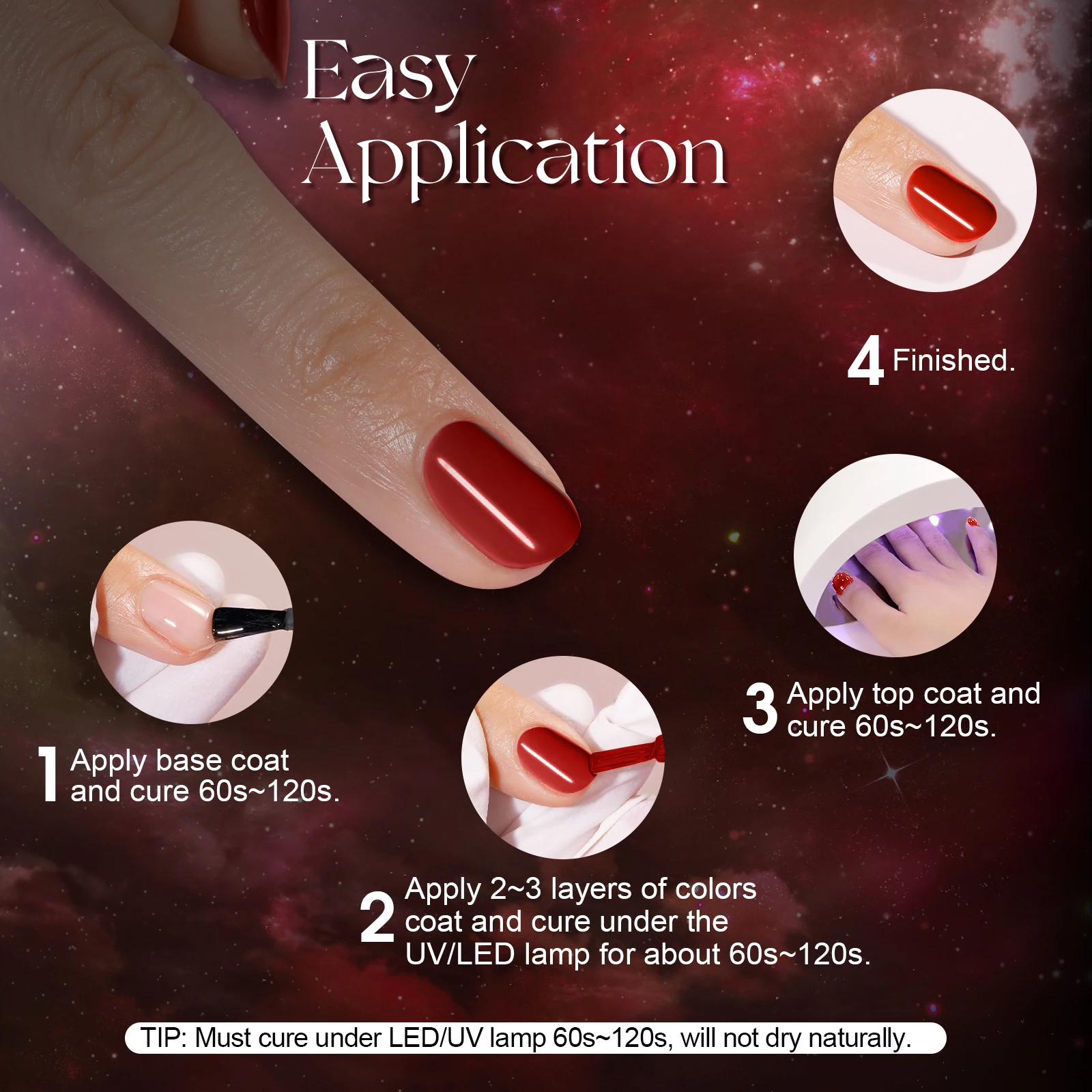 ROSALIND nail supplies private Label  very good french manicure Christmas gift red/gold glitter gel nail polish set box uv gel