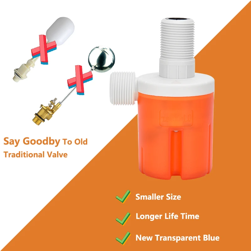 JUNY 2024 New Transparent Orange New Design Float Ball Valve Water Valves For Water tank Tower Solor System