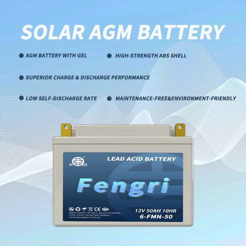 High quality 12V 50Ah AGM battery 6-FMN-50 battery lead acid battery for UPS