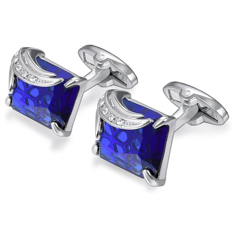 High Quality Fashion French Copper Main Stone round Metal Enamel Boat Anchor Mens Cufflinks