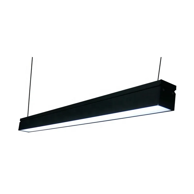High quality 1200mm aluminum anti rust 36 watt modern hanging interior black linear lamp industrial office ceiling light pendant
