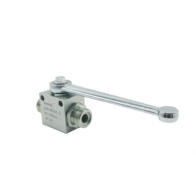 KHB-M30*1.5 Good quality male thread hydraulic two ways stainless steel high pressure water ball valves 1/2in