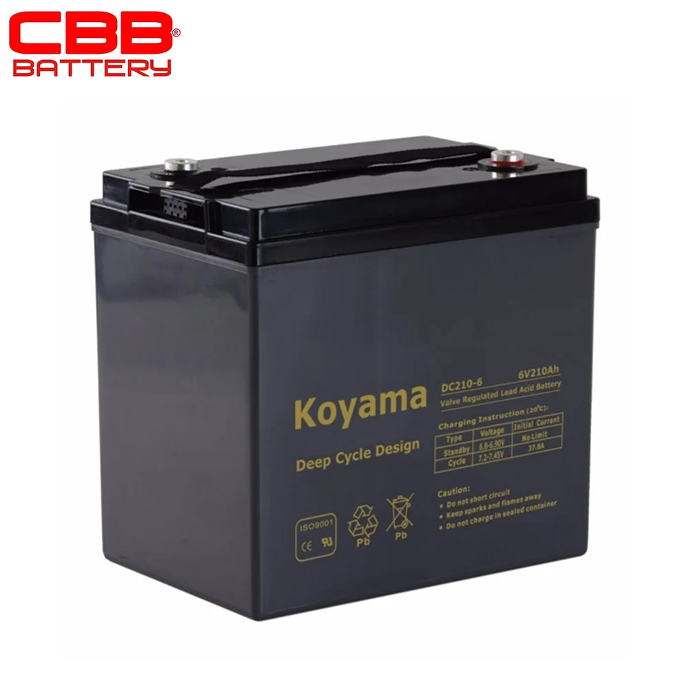 Long Life 6V 12V AGM VRLA Acid Battery Heavy Duty 100AH 110AH 200AH 210AH Sealed Lead Battery with High Cycling Capabilities