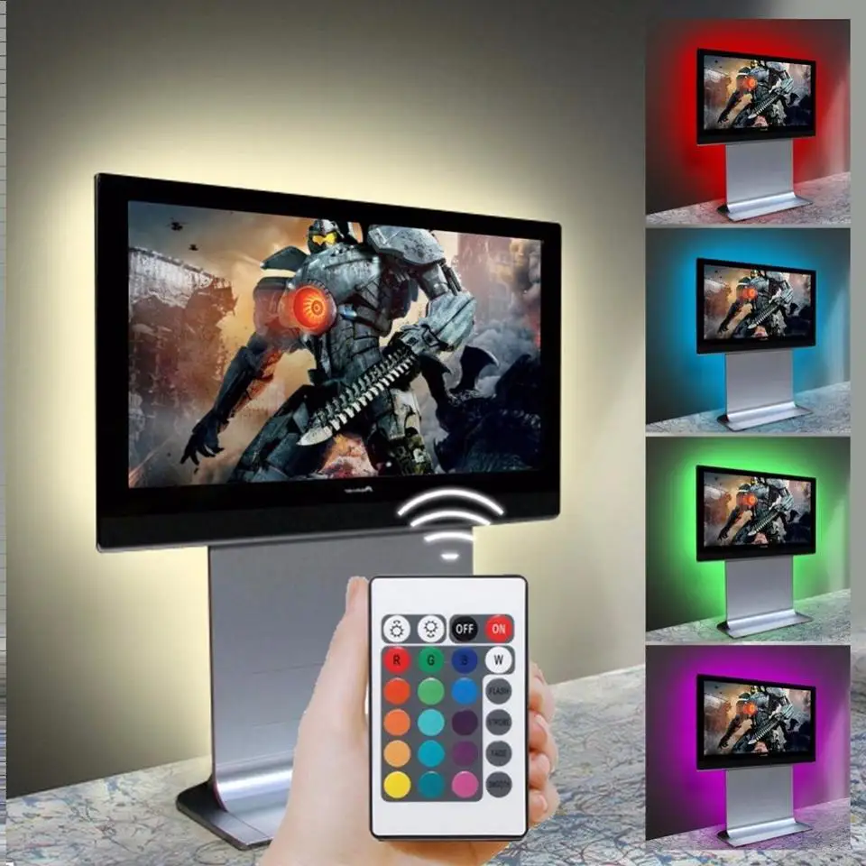 Waterproof RGB Multi-color 30LEDs/m  5V 3M Led Strip Light TV bias Back light