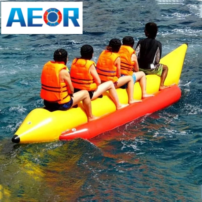 Wonderful inflatable banana boat 10 12 person inflatable flying fish banana boat with factory price for fun