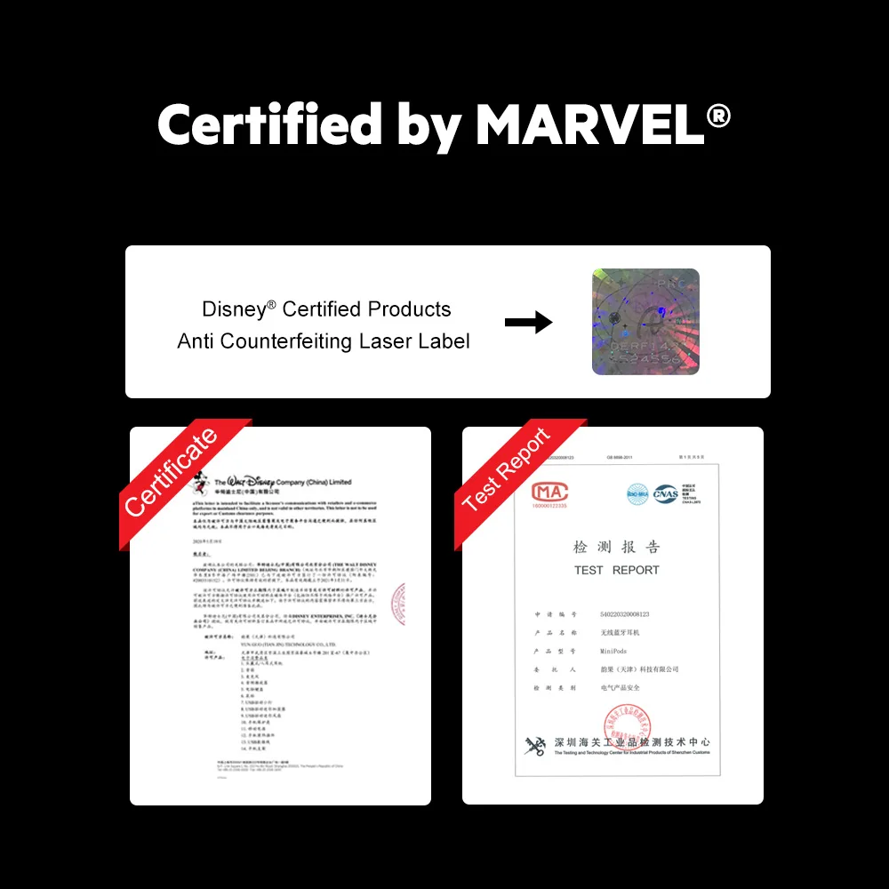 
Hot Sale Marvel Wireless Bluetooth 5.0 TWS HiFi Headphone Earphone Iron Man Spider Man Captain America for Phone 