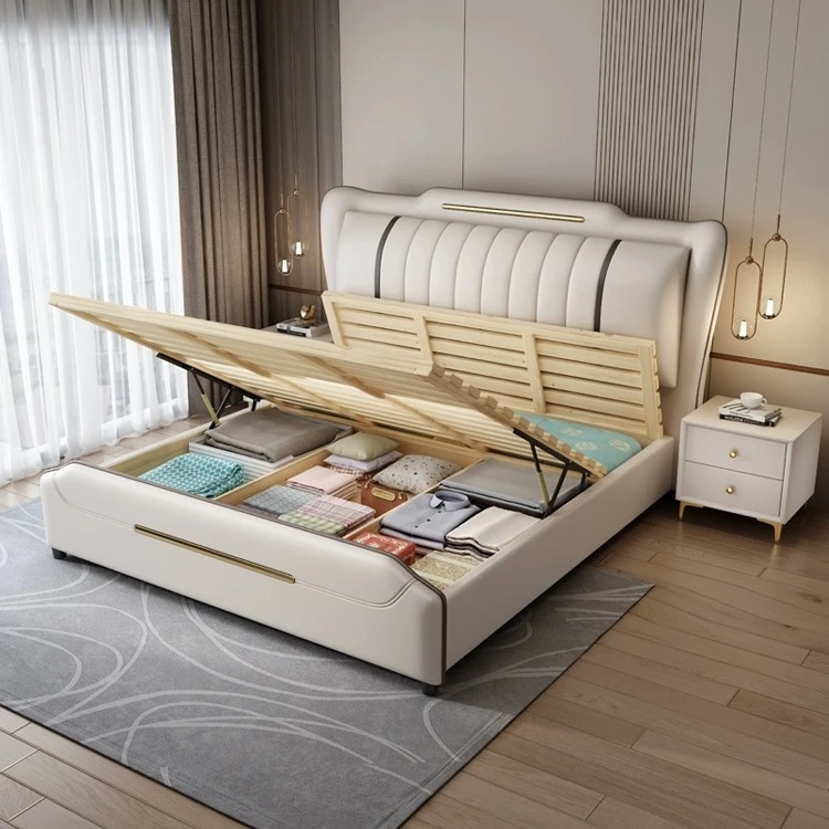 Luxury Bedroom Furniture Upholstered Modern Wood Beds Bed Room Set Furniture