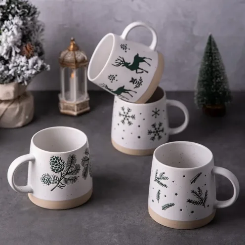 Новый дизайн Рождественский стиль керамическая кружка популярная форма XMAS кофе молоко кружки воды фарфоровая чашка