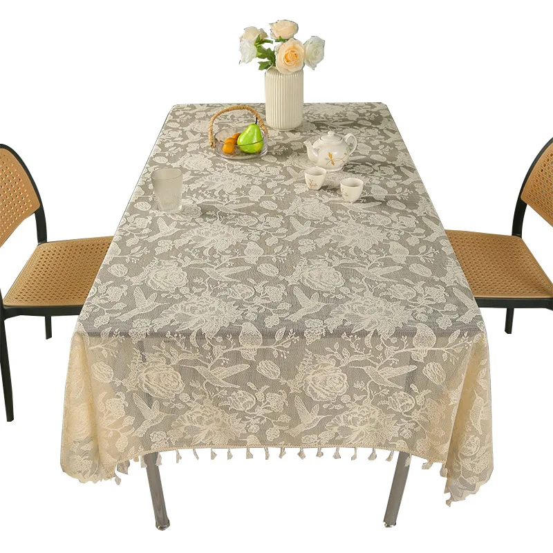 Minimalist tassel tablecloth style home Nordic rectangular lace tablecloth