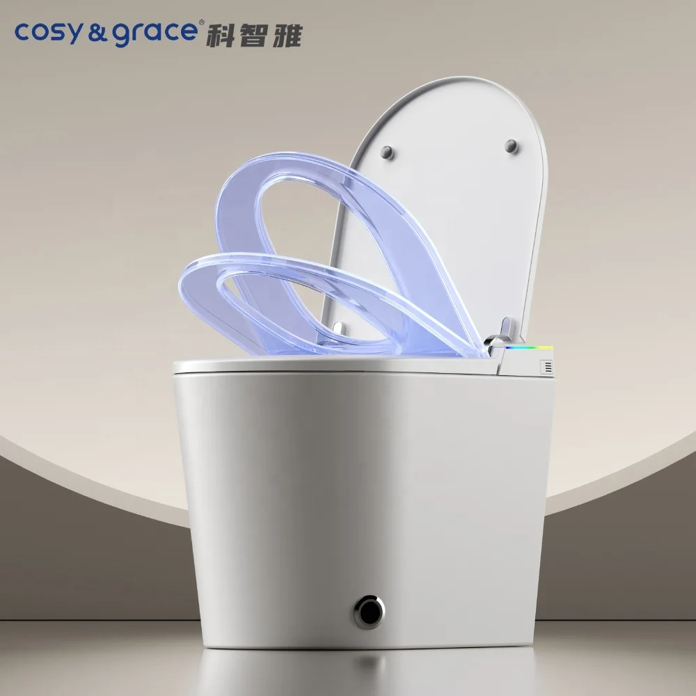 Smart Toilet Intelligent AUTO Open/Close Lid Seat Home Female Cleansing One Piece Toilet Buttocks Washing Feature S-trap Water