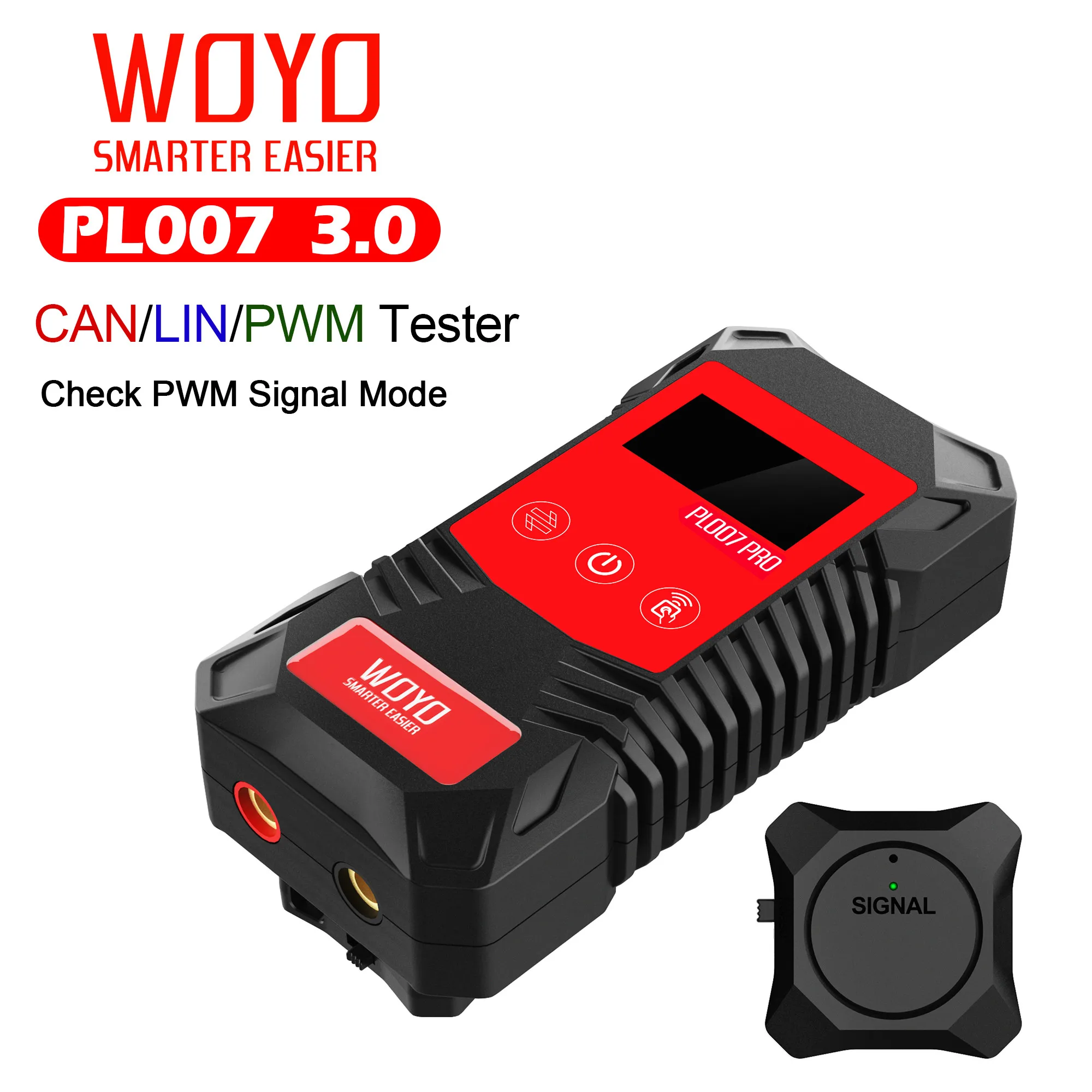 WOYO PL007 Pro CAN LIN PWM Signal Tester CAN BUS Analyzer Read Baud&ID Data Automatically Identify the Direction of CAN-H&CAN-L