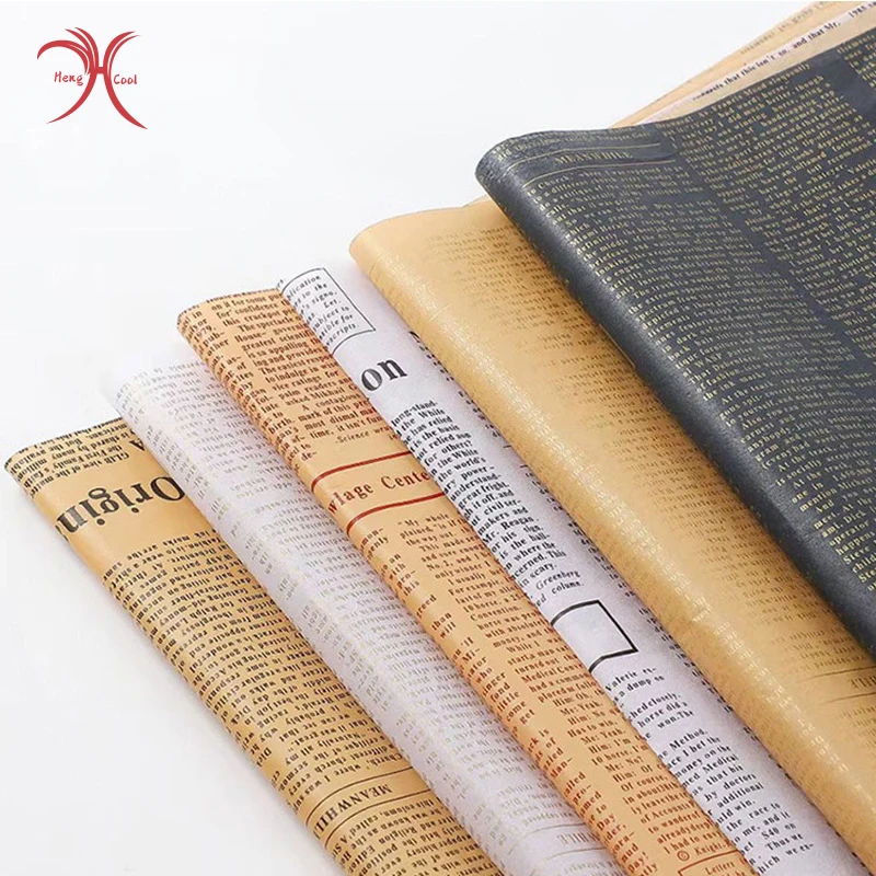 English Newspaper Waxy Sydney Paper Flower Bouquet Floral Wrapping Paper DIY Gift Flower Wrapping Paper for Flower Bouquet