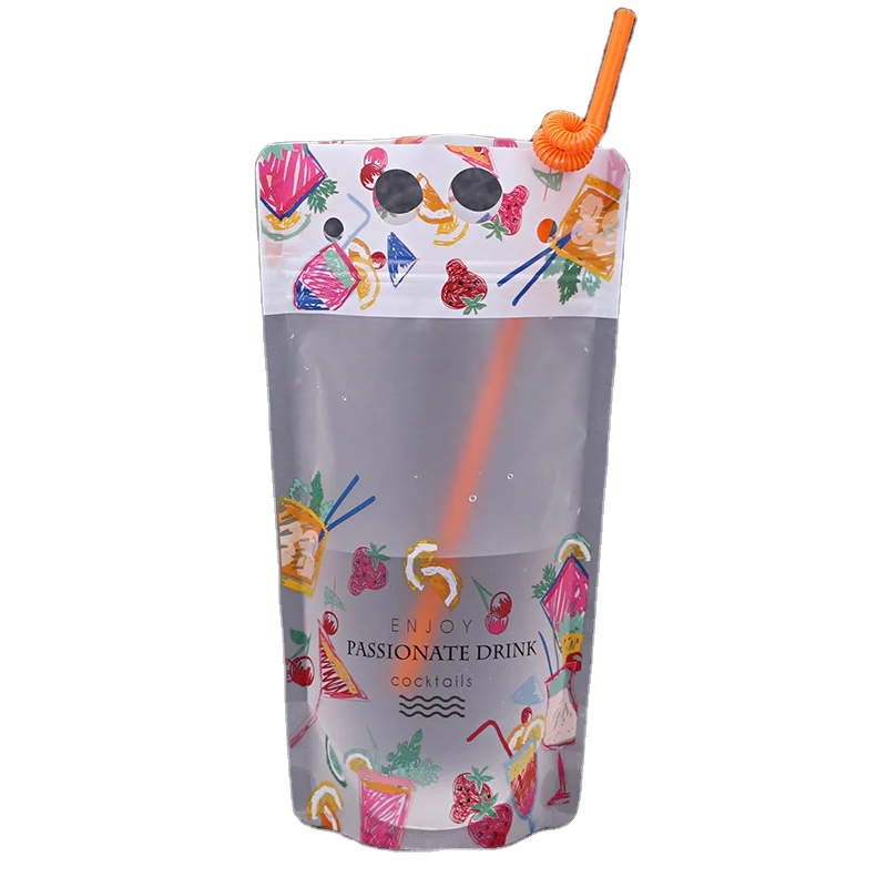 Custom beverage stand up pouch plastic bag fruit juice stand pouch packaging