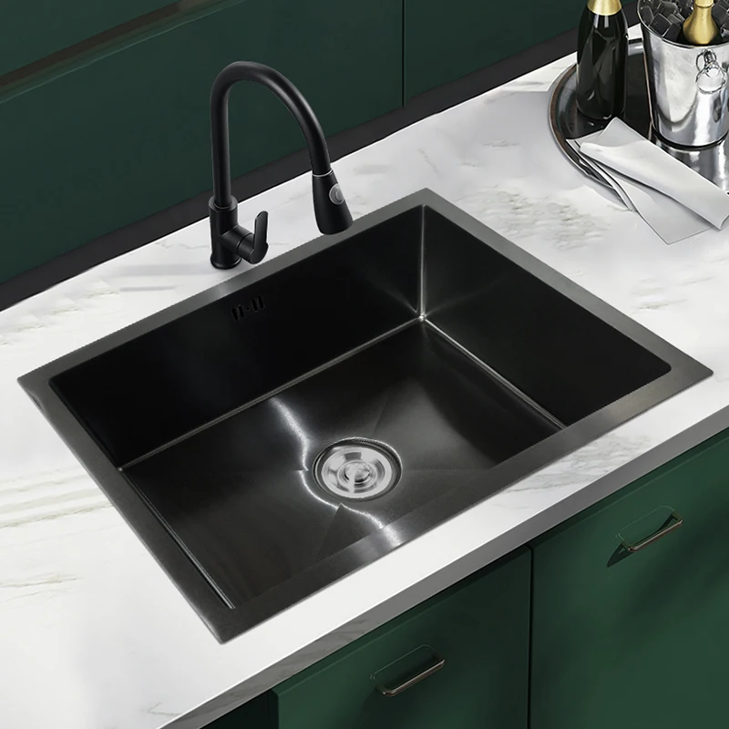 LW-5843S Best selling single bowl SUS304 stainless steel 16 gauge granite restaurant kitchen handmade ss sink