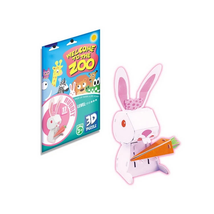 EPT $1 Dollar promotion Toys 3D Stereoscopic Puzzle Rabbit Toy Easter Jigsaw