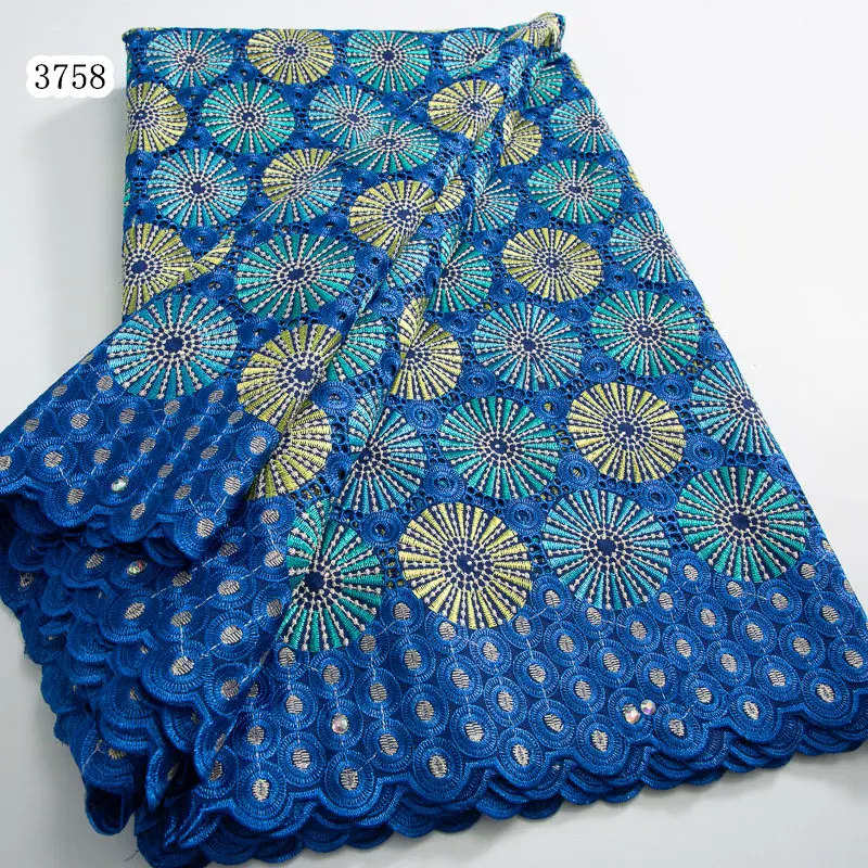 3758 In Stock African Swiss Voile Cotton Lace Fabric In Austria High Quality Soft African Lace Fabric For Women Wedding Dresses