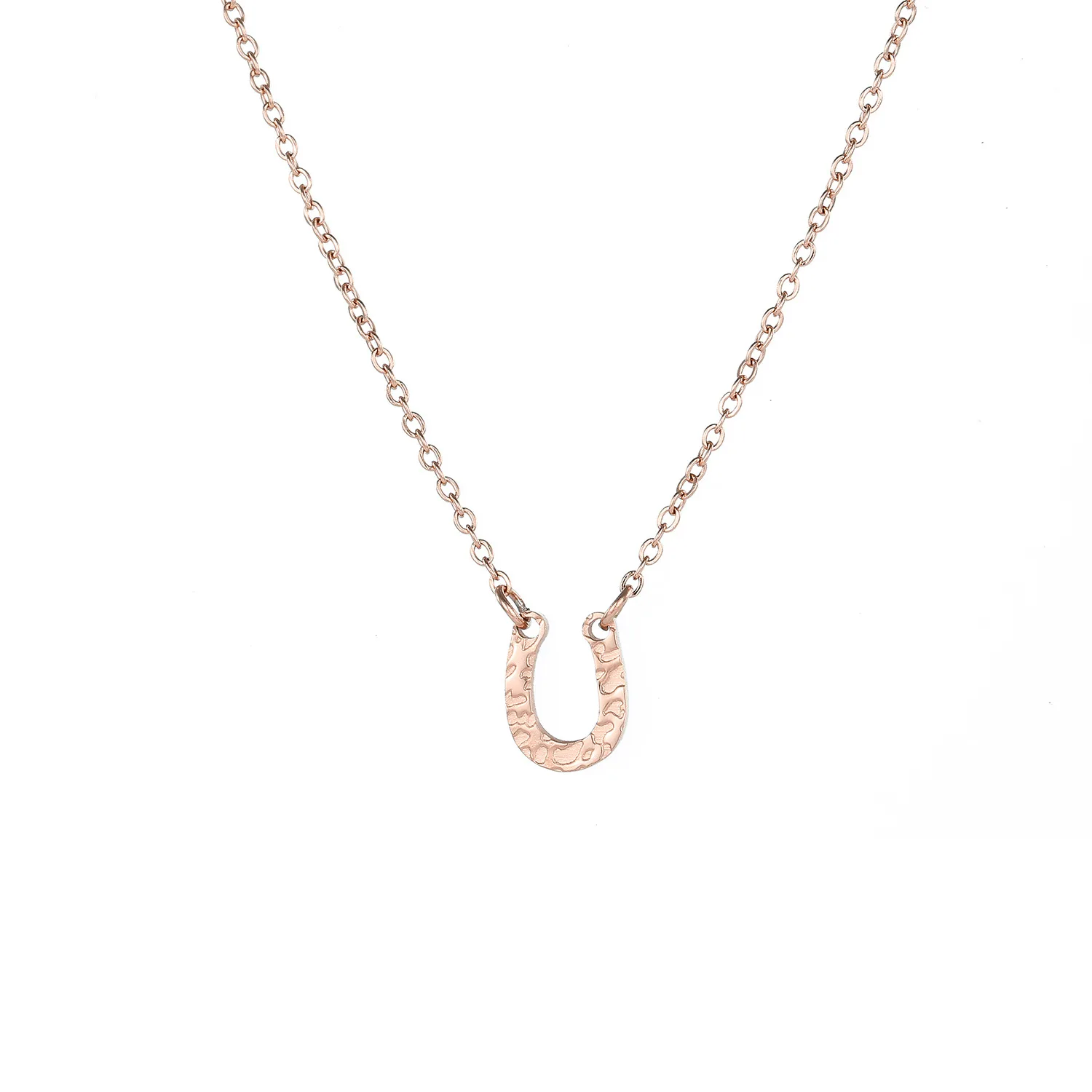 Stainless steel horseshoe U shaped pendant necklace women fashion jewelry girl gift