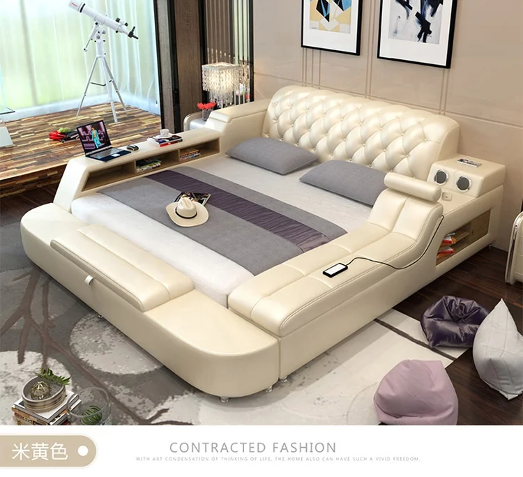 
modern Double Bed With Storage massage functions multifunctional tatami furniture sets 