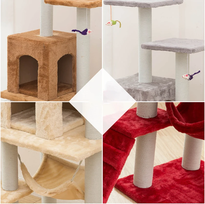 Cat Tree  Tower  Condo Sisal Scratching Posts with Jump Platform and Cat Ring Cat Furniture Activity Center Kitten Play
