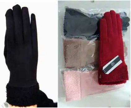 Winter Soft Warm Men and Women Suede Gloves Full Finger  Outdoor  Protective Gloves