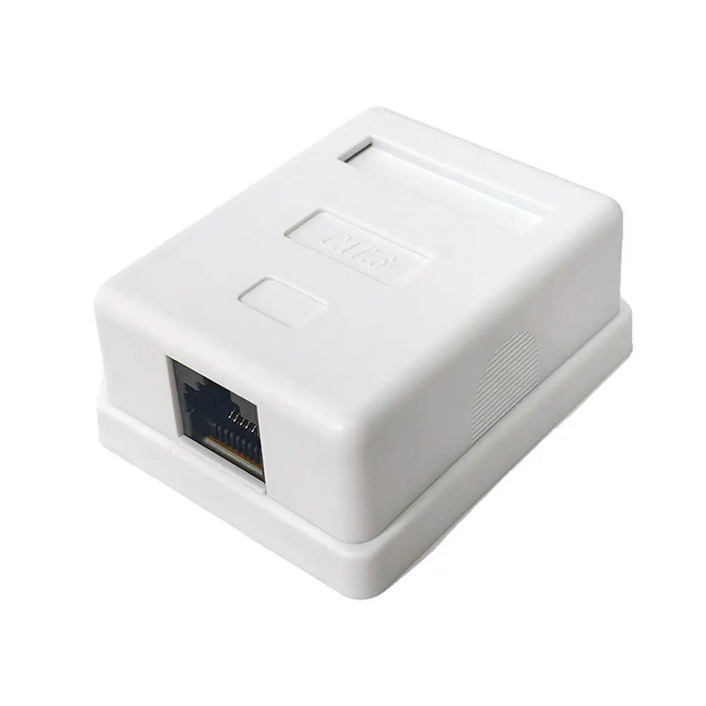 Ethernet 8P8C Junction Box UTP RJ45 CAT6 Coupler Jack Module Network Single Dual Port wall Surface Mount Box
